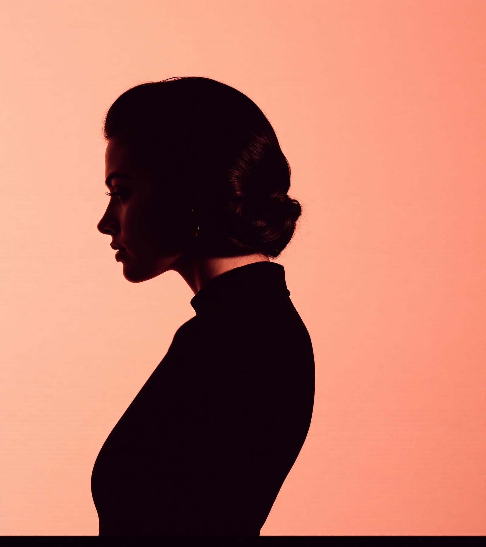 Silhouette of a woman with elegant styled hair